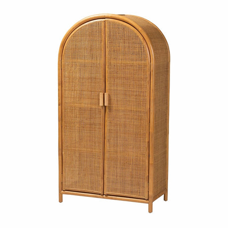 Puerto Rico Wicker Fair Large 61 Inch Rattan Storage Cabinet for Bedroom, Bathroom, Any Room