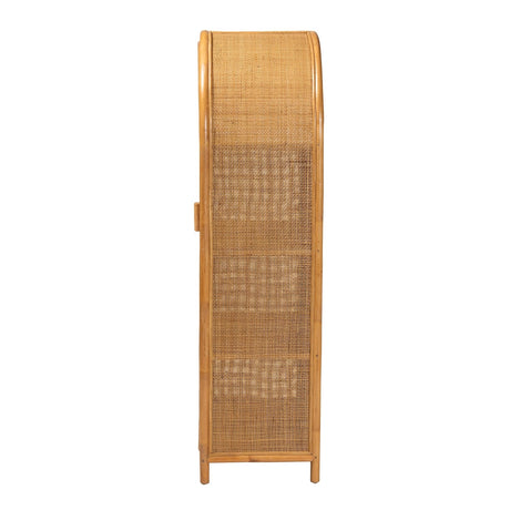 Puerto Rico Wicker Fair Large 61 Inch Rattan Storage Cabinet for Bedroom, Bathroom, Any Room