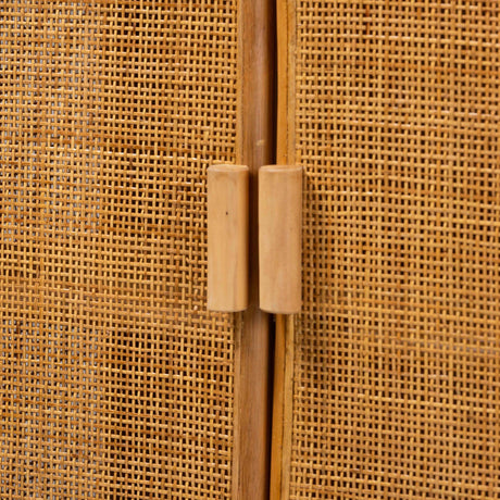 Puerto Rico Wicker Fair Large 61 Inch Rattan Storage Cabinet for Bedroom, Bathroom, Any Room