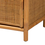 Puerto Rico Wicker Fair Large 61 Inch Rattan Storage Cabinet for Bedroom, Bathroom, Any Room