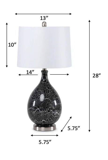 Quinn Table Lamp Set of 2 Model LUX-1507-GREY/SILVER By Lux Lighting