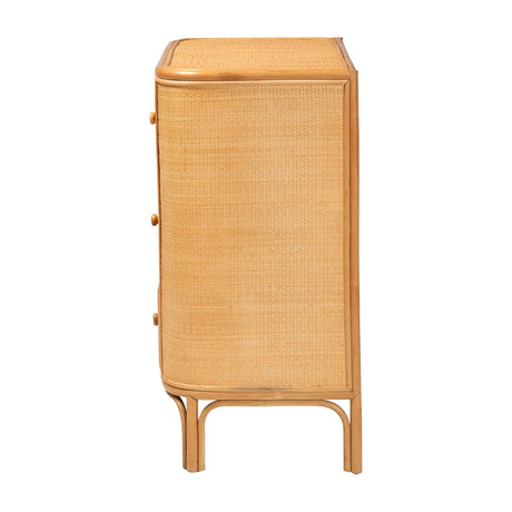 Ladenza Bohemian Light Honey Rattan 3-Drawer Storage Cabinet by Wicker Fair