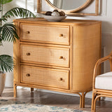 Ladenza Bohemian Light Honey Rattan 3-Drawer Storage Cabinet by Wicker Fair