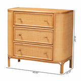 Ladenza Bohemian Light Honey Rattan 3-Drawer Storage Cabinet by Wicker Fair
