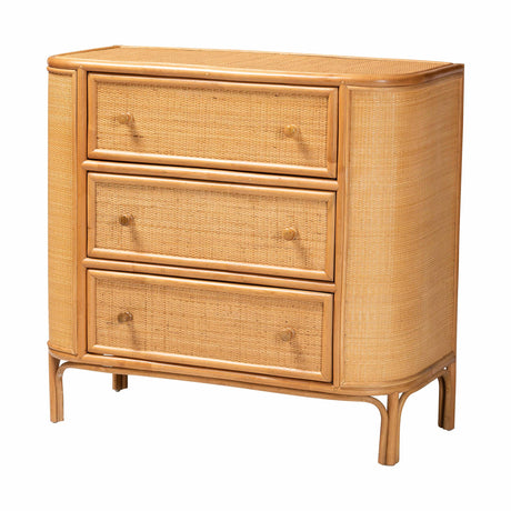 Ladenza Bohemian Light Honey Rattan 3-Drawer Storage Cabinet by Wicker Fair