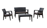 Alaska 4-Piece Outdoor Seating Set with Cushions – Anthracite Model RBO-ALASKA-ANT-4PC-CUSH by Rainbow Outdoor