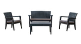 Alaska 4-Piece Outdoor Seating Set with Cushions – Anthracite Model RBO-ALASKA-ANT-4PC-CUSH by Rainbow Outdoor
