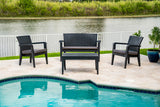 Alaska 4-Piece Outdoor Seating Set with Cushions – Anthracite Model RBO-ALASKA-ANT-4PC-CUSH by Rainbow Outdoor