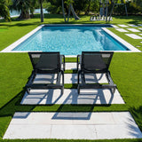 Florence Outdoor Set of 2 Chaise Lounger - Anthracite Model RBO-FLORENCE-ANT-CL-SET2 by Rainbow Outdoor