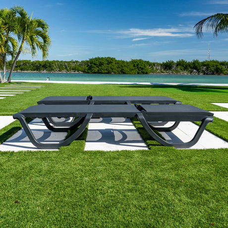 Florence Outdoor Set of 2 Chaise Lounger - Anthracite Model RBO-FLORENCE-ANT-CL-SET2 by Rainbow Outdoor