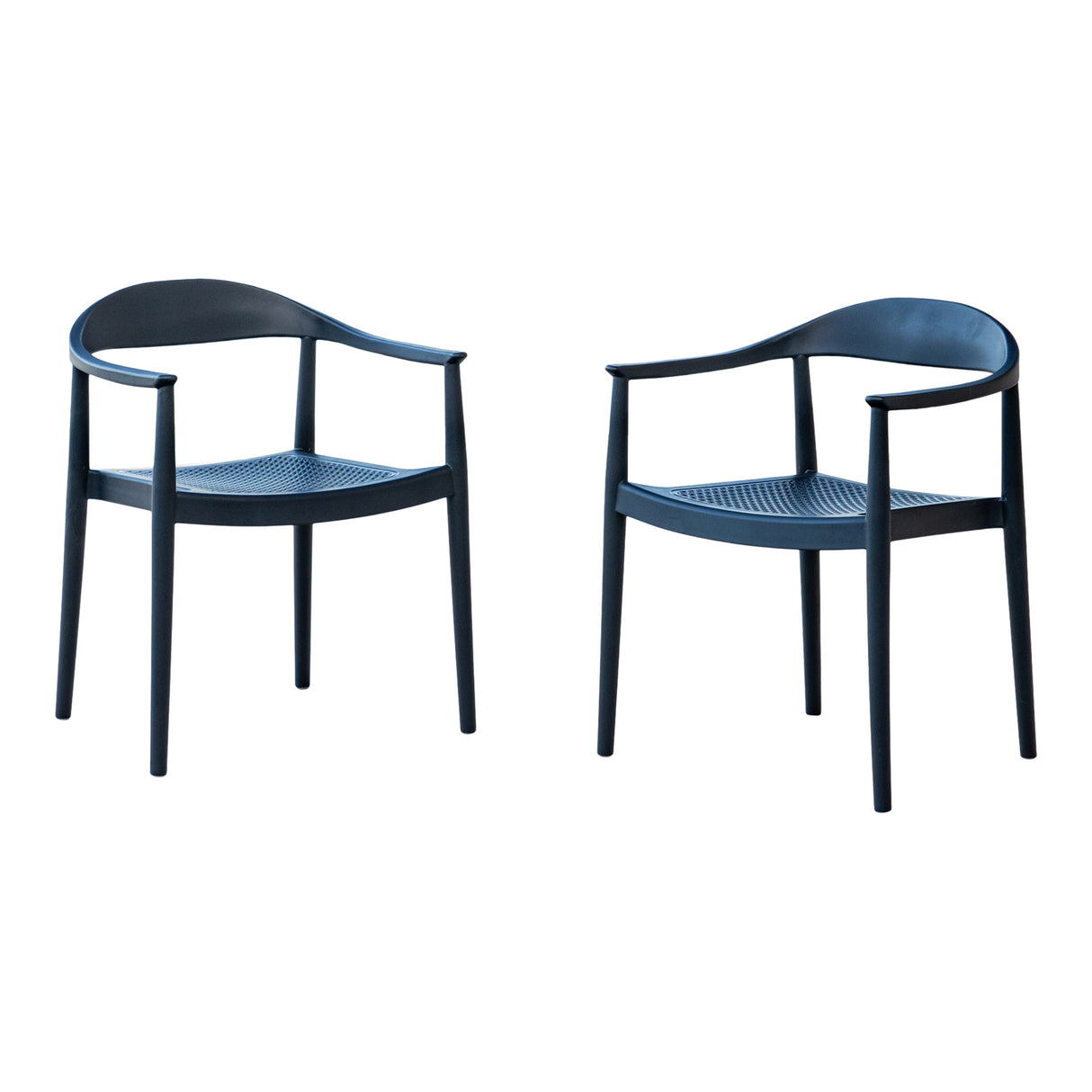 Kennedy Set of 2 Stackable Armchairs – Anthracite Model RBO-KENNEDY-ANT-AC-SET2 by Rainbow Outdoor