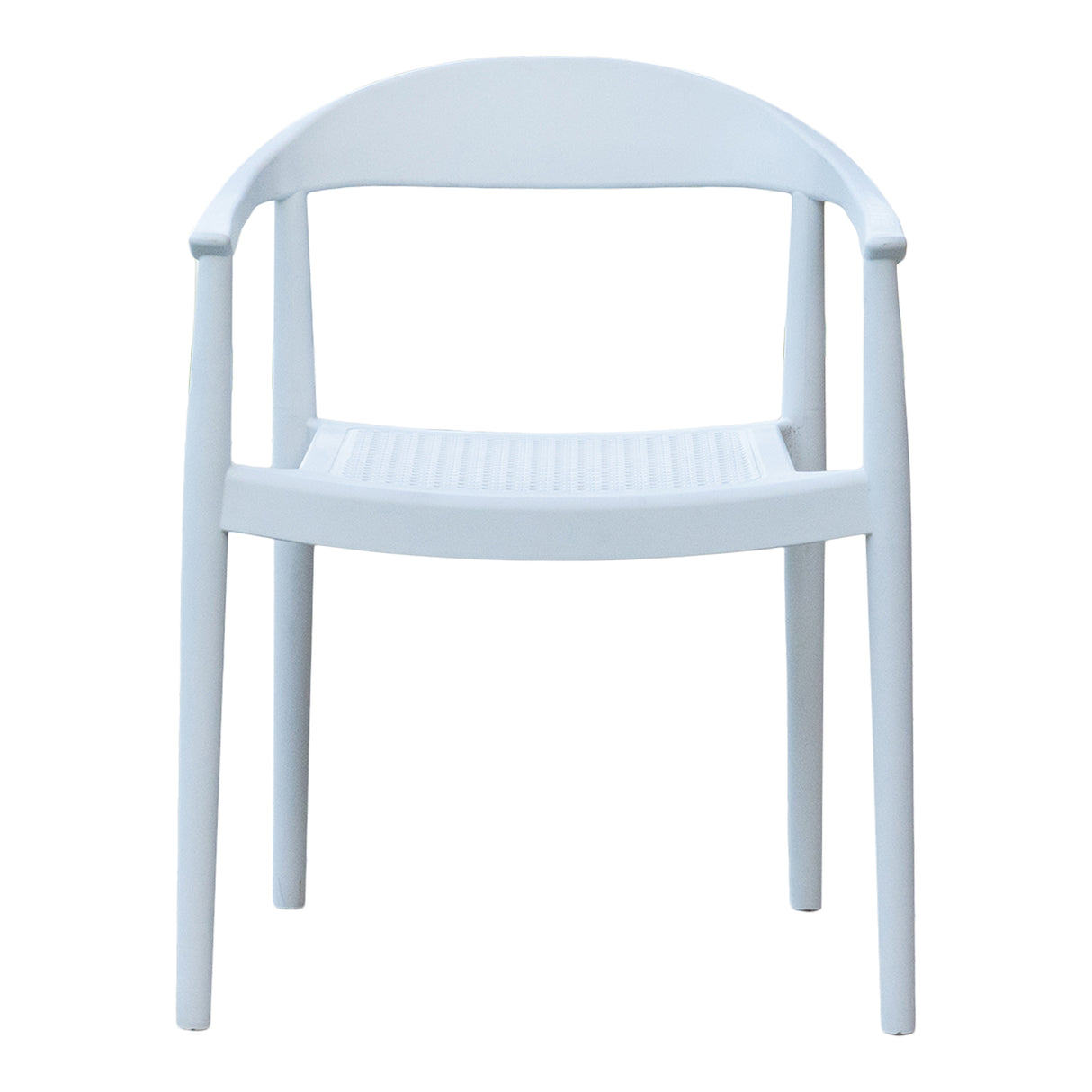 Kennedy Set of 2 Stackable Armchairs – White Model RBO-KENNEDY-WHT-AC-SET2 by Rainbow Outdoor