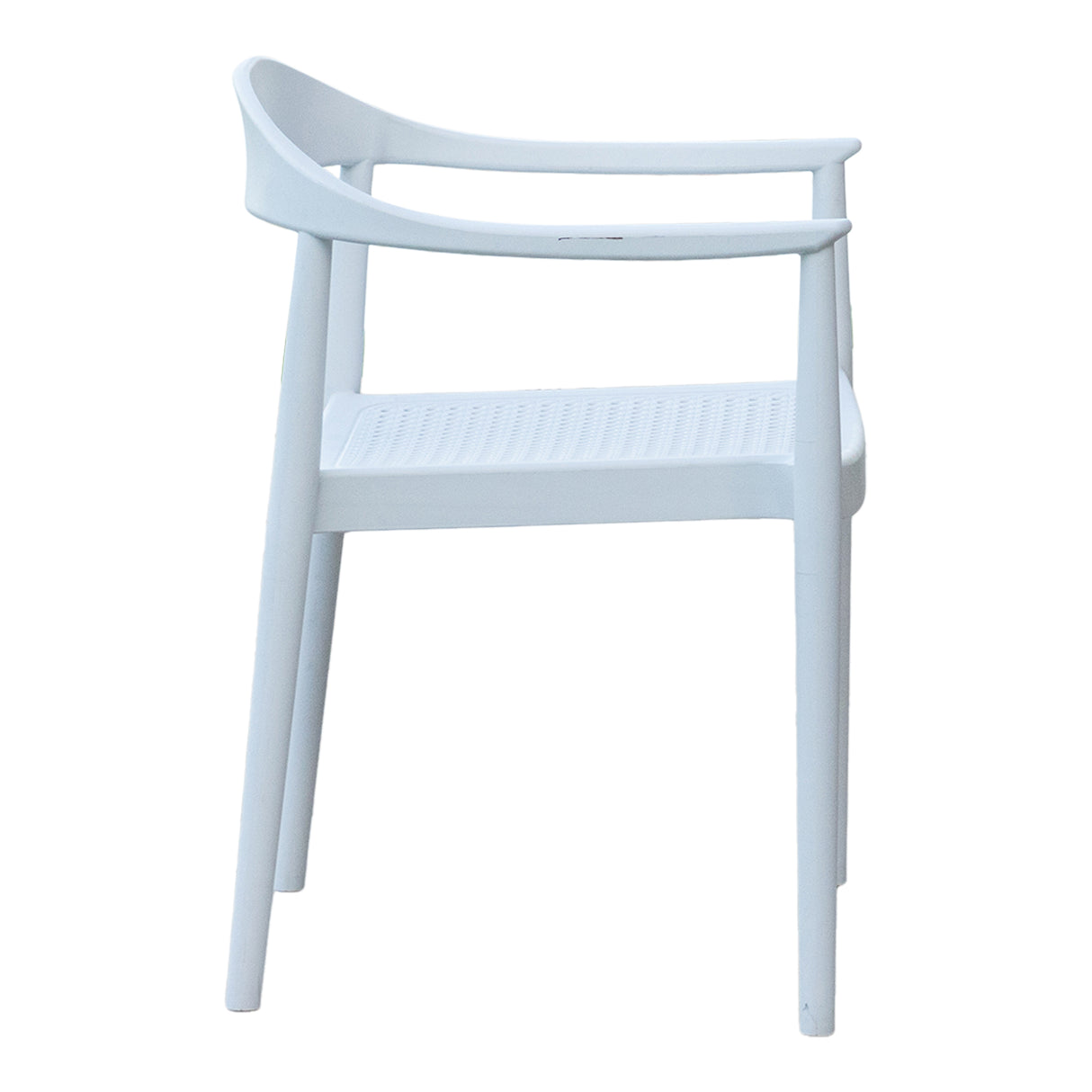 Kennedy Set of 2 Stackable Armchairs – White Model RBO-KENNEDY-WHT-AC-SET2 by Rainbow Outdoor