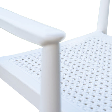 Kennedy Set of 2 Stackable Armchairs – White Model RBO-KENNEDY-WHT-AC-SET2 by Rainbow Outdoor