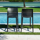 Leva Outdoor Set of 2 Barstools - Anthracite Model RBO-LEVA-ANT-BS-SET2 by Rainbow Outdoor