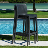 Lisa Outdoor Set of 2 Barstools - Anthracite Model RBO-LISA-ANT-BS-SET2 by Rainbow Outdoor