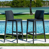 Luna Outdoor Set of 2 Barstools - Anthracite Model RBO-LUNA-ANT-BS-SET2 by Rainbow Outdoor