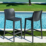 Luna Outdoor Set of 2 Barstools - Anthracite Model RBO-LUNA-ANT-BS-SET2 by Rainbow Outdoor