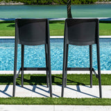 Luna Outdoor Set of 2 Barstools - Anthracite Model RBO-LUNA-ANT-BS-SET2 by Rainbow Outdoor