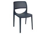 Mila Set of 2 Stackable Side Chairs - Anthracite Model RBO-MILA-ANT-SC-SET2 by Rainbow Outdoor