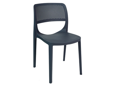 Mila Set of 2 Stackable Side Chairs - Anthracite Model RBO-MILA-ANT-SC-SET2 by Rainbow Outdoor