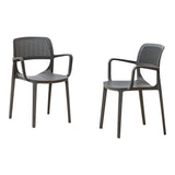 Mila Set of 2 Stackable Armchairs - Cappuccino Model RBO-MILA-CAP-AC-SET2 by Rainbow Outdoor