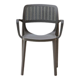 Mila Set of 2 Stackable Armchairs - Cappuccino Model RBO-MILA-CAP-AC-SET2 by Rainbow Outdoor