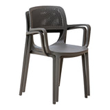 Mila Set of 2 Stackable Armchairs - Cappuccino Model RBO-MILA-CAP-AC-SET2 by Rainbow Outdoor