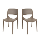 Mila Set of 2 Stackable Side Chairs - Cappuccino Model RBO-MILA-CAP-SC-SET2 by Rainbow Outdoor