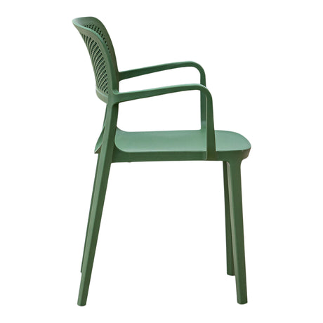 Mila Set of 2 Stackable Armchairs-Green Model RBO-MILA-GRE-AC-SET2 by Rainbow Outdoor