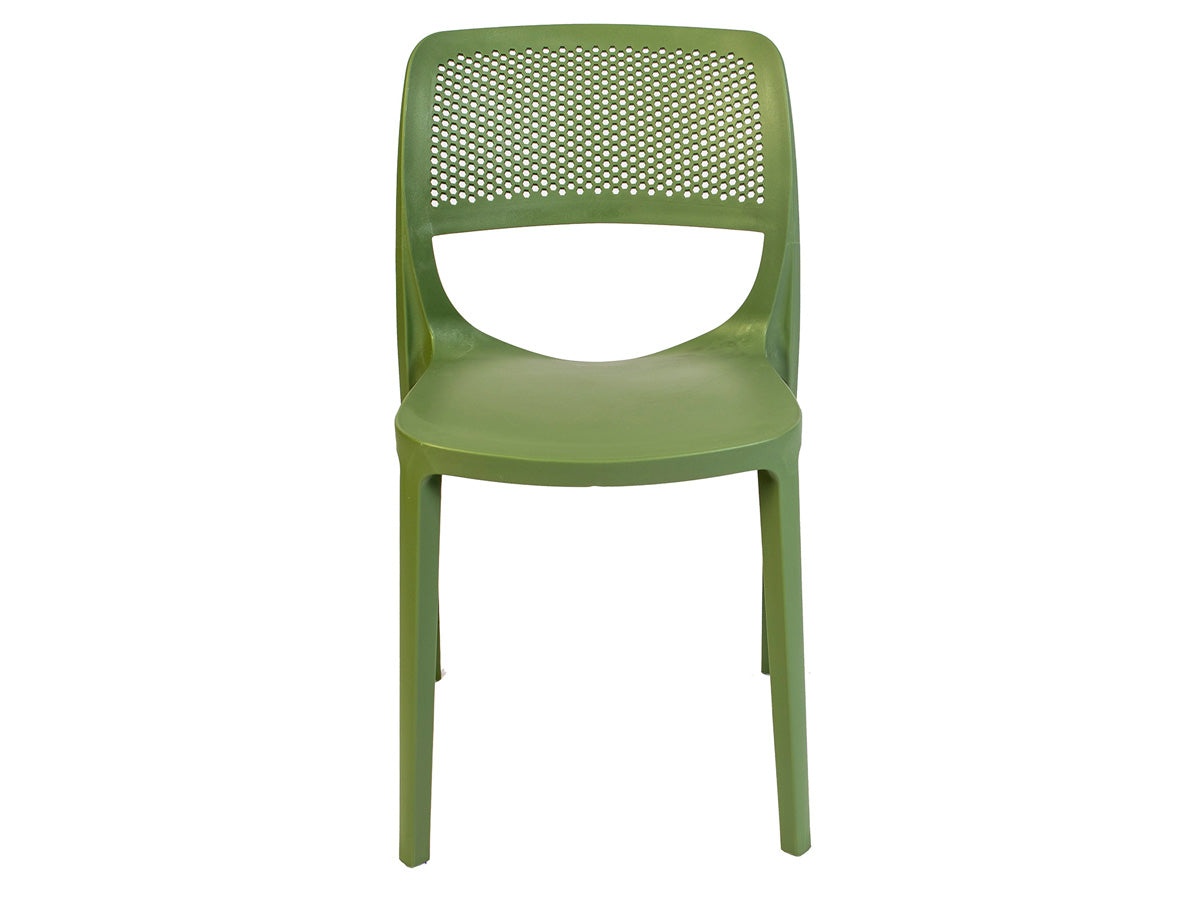 Mila Set of 2 Stackable Side Chairs-Green Model RBO-MILA-GRE-SC-SET2 by Rainbow Outdoor