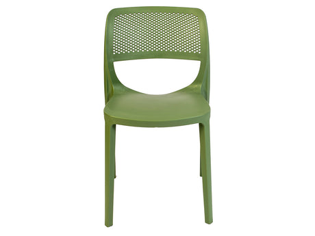 Mila Set of 2 Stackable Side Chairs-Green Model RBO-MILA-GRE-SC-SET2 by Rainbow Outdoor
