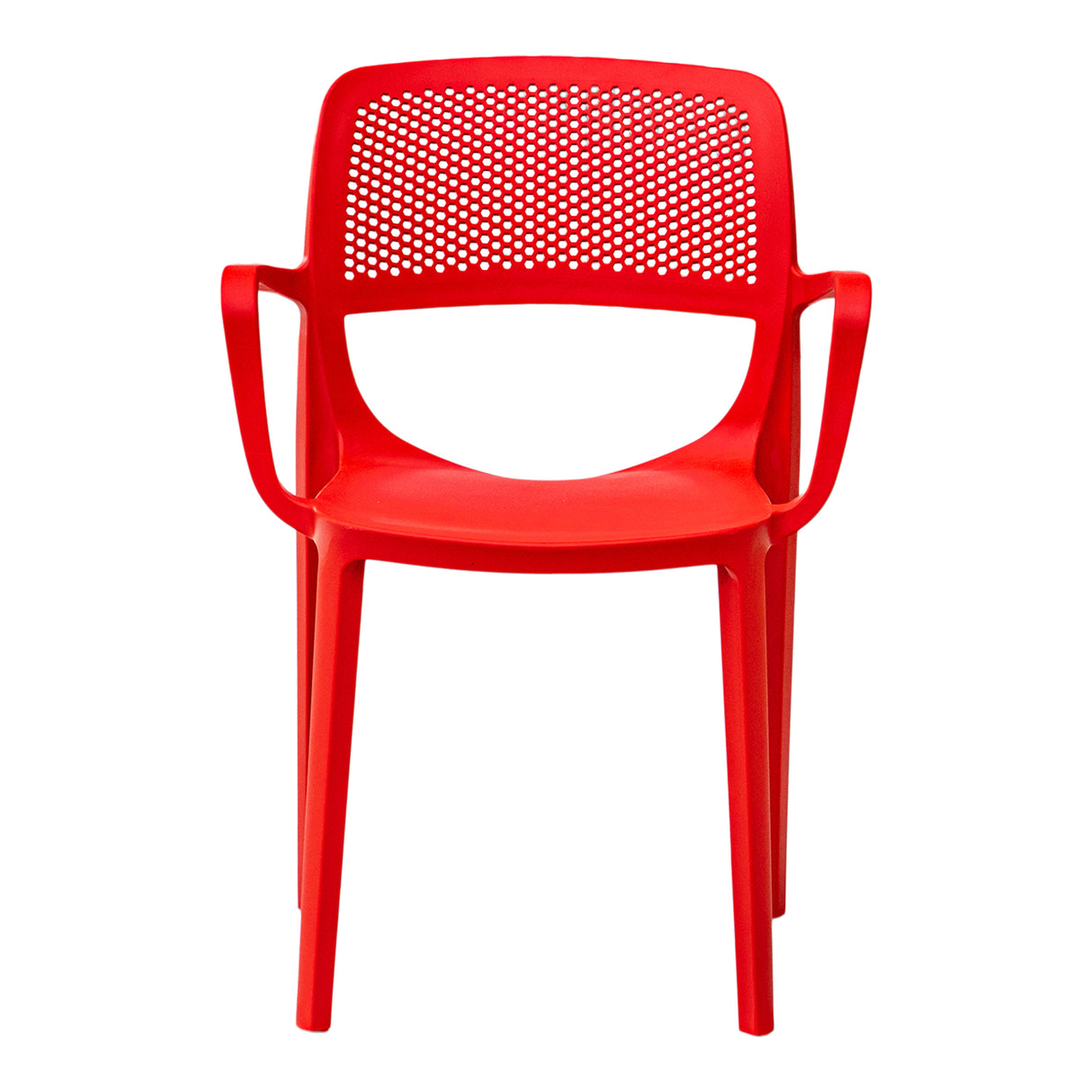 Mila Set of 2 Stackable Armchair - Red Model RBO-MILA-RED-AC-SET2 by Rainbow Outdoor