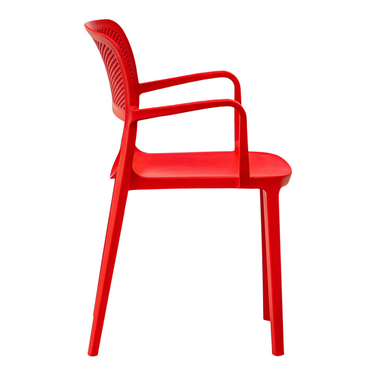 Mila Set of 2 Stackable Armchair - Red Model RBO-MILA-RED-AC-SET2 by Rainbow Outdoor