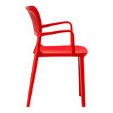 Mila Set of 2 Stackable Armchair - Red Model RBO-MILA-RED-AC-SET2 by Rainbow Outdoor