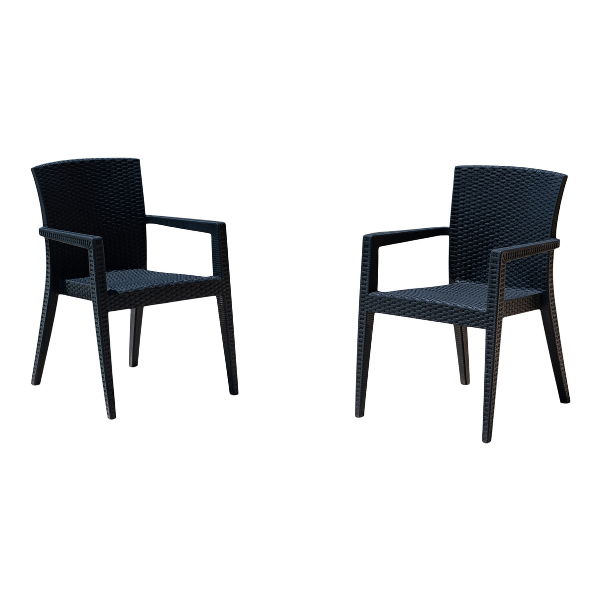 Montana Set of 2 Stackable Armchair - Anthracite Model RBO-MONTANA-ANT-AC-SET2 by Rainbow Outdoor