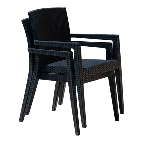 Montana Set of 2 Stackable Armchair - Anthracite Model RBO-MONTANA-ANT-AC-SET2 by Rainbow Outdoor