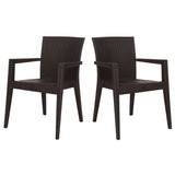 Montana Set of 2 Stackable Armchair - Brown Model RBO-MONTANA-BRW-AC-SET2 by Rainbow Outdoor