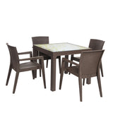 Montana 5-Piece Dining Set - Brown Model RBO-MONTANA-BRW-5DA by Rainbow Outdoor