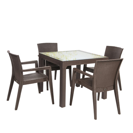 Montana 5-Piece Dining Set - Brown Model RBO-MONTANA-BRW-5DA by Rainbow Outdoor