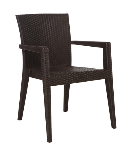 Montana Set of 2 Stackable Armchair - Brown Model RBO-MONTANA-BRW-AC-SET2 by Rainbow Outdoor
