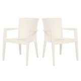Montana Set of 2 Stackable Armchairs – White Model RBO-MONTANA-WHT-AC-SET2 by Rainbow Outdoor