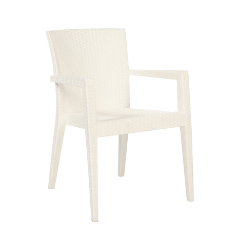 Montana Set of 2 Stackable Armchairs – White Model RBO-MONTANA-WHT-AC-SET2 by Rainbow Outdoor