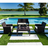Nova Outdoor 4-Piece Seating Set with Loveseat and Cushions-Brown Model RBO-NOVA-BRW-4LS by Rainbow Outdoor
