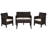 Nova Outdoor 4-Piece Seating Set with Loveseat and Cushions-Brown Model RBO-NOVA-BRW-4LS by Rainbow Outdoor