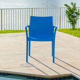 Pedro Set of 2 Stackable Armchairs – Blue Model RBO-PEDRO-BLU-AC-SET2 by Rainbow Outdoor