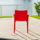 Pedro Set of 2 Stackable Armchairs – Red Model RBO-PEDRO-RED-AC-SET2 by Rainbow Outdoor