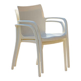 Pedro Set of 2 Stackable Armchairs – White Model RBO-PEDRO-WHT-AC-SET2 by Rainbow Outdoor