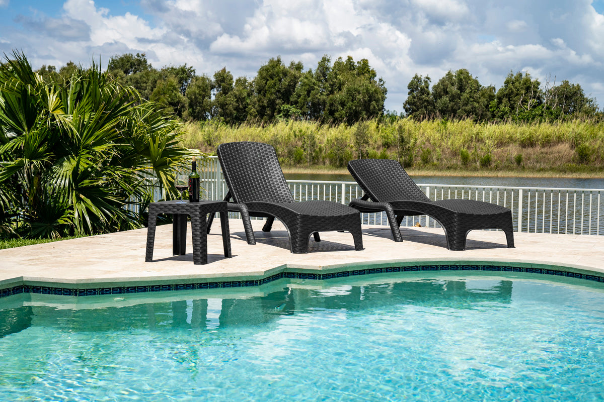 Roma 3-Piece Chaise Lounger Set – Anthracite Model RBO-ROMA-ANT-3CL by Rainbow Outdoor
