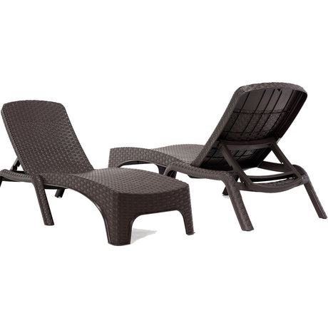 Roma Set of 2 Chaise Lounger - Brown Model RBO-ROMA-BRW-2CL by Rainbow Outdoor